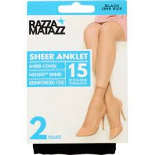 Razzamatazz Anklet Black 2 Pack