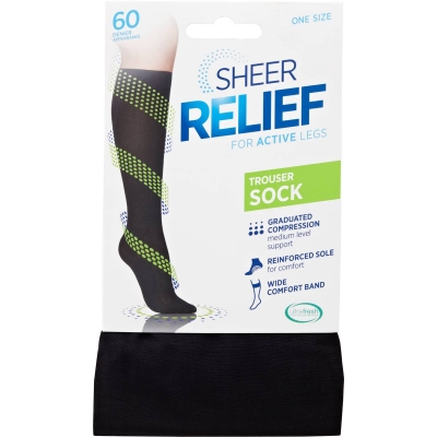 Sheer Relief Trouser Sock Black One Size