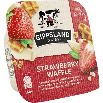 Gippsland Yoghurt Mix-Ins Strawberry Waffle 140g