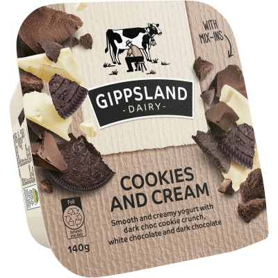 Gippsland Yoghurt Mix-Ins Cookies & Cream 140g