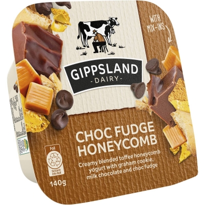 Gippsland Yoghurt Mix-Ins Choc Fudge Honeycomb 140g