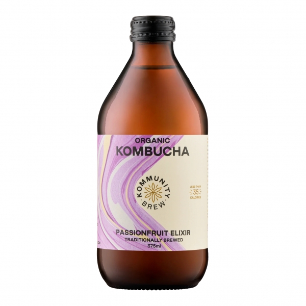 Kommunity Brew Organic Kombucha Passionfruit Elixir 375ml