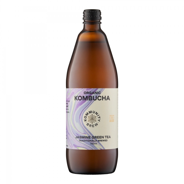 Kommunity Brew Organic Kombucha Jasmine Green Tea 750ml