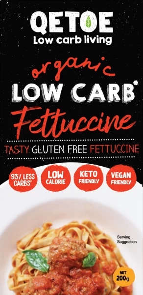 Qetoe Organic Low Carb Pasta Fettucine 200g