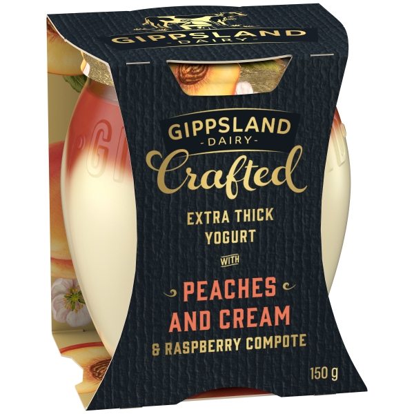 Gippsland Dairy Yoghurt Crafted Peaches and Cream 150g