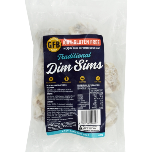 Gluten Free Batter Frozen Dim Sims 480g