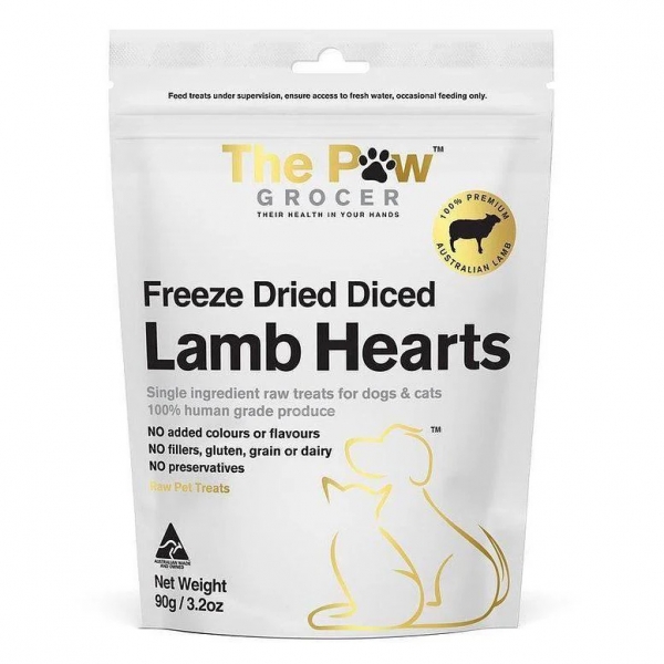 Paw Grocer Freeze Dried Lamb Hearts 90g