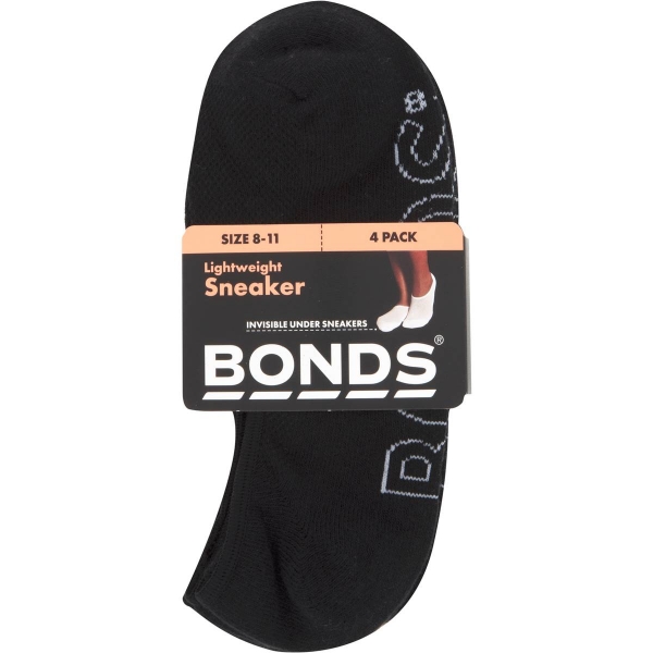 Bonds Women Socks Sneaker Size 8+ 4 Pack