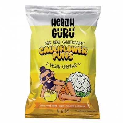 Health Guru Cauliflower Puffs Vegan Cheddar 56g