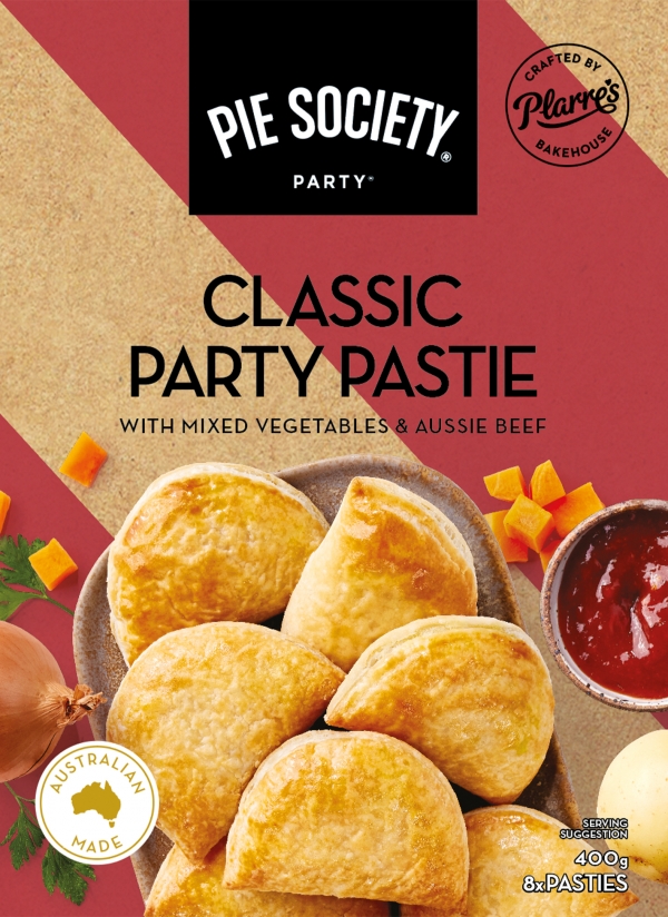 Pie Society Party Pasties Veg & Beef 8 Pack 400g