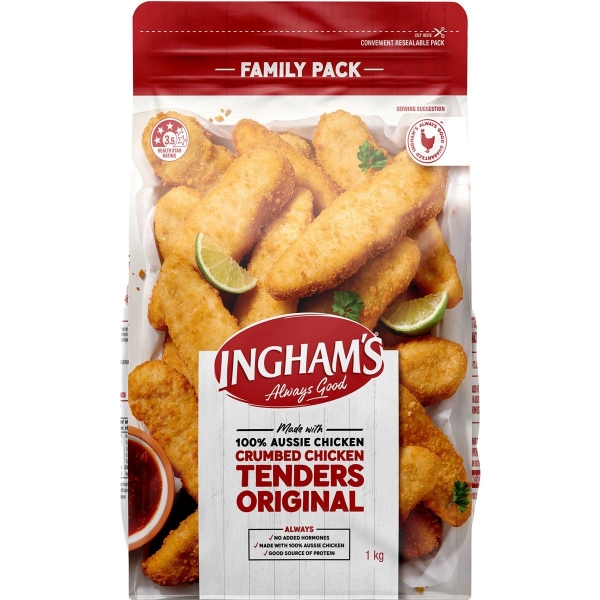 Ingham's Crumbed Chicken Tenders Original 1kg