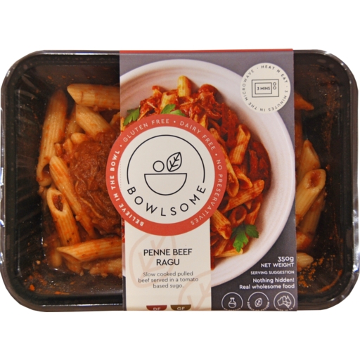 Bowlsome Penne Beef Ragu 350g