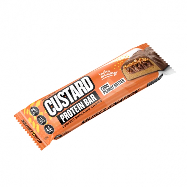 Muscle Nation Protein Custard Bar Choc Peanut Butter 60g