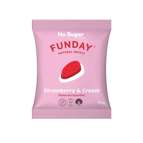 Funday Natural Sweets Strawberries & Cream 50g