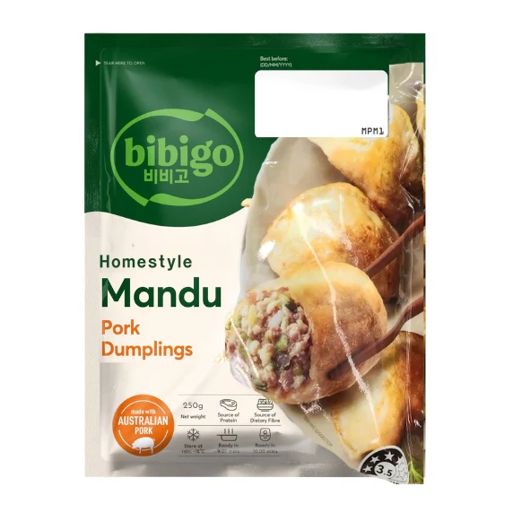 Bibigo Frozen Dumplings Homestyle Mandu Pork 250g