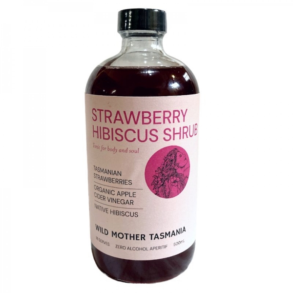 Wild Mother Tasmania Strawberry Hibiscus Shrub Syrup 500ml