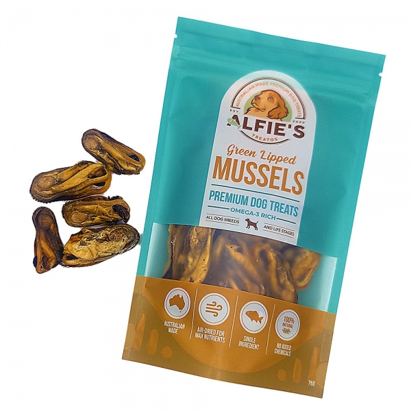 Alfie's Treatos Green Lipped Mussel Dog Treats 75g