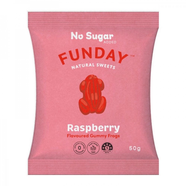 Funday Raspberry Vegan Gummy Frogs 50g (Wellbeing)