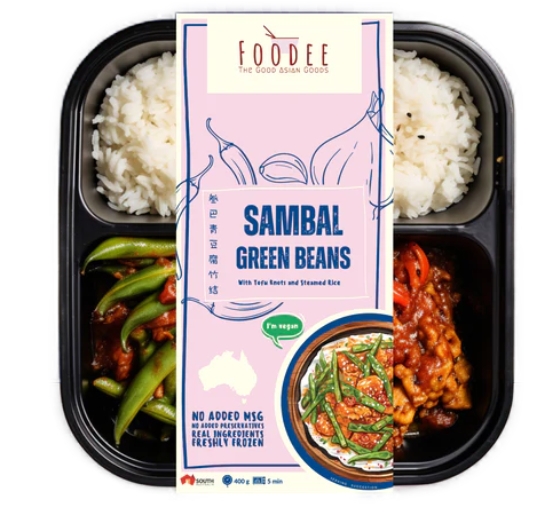 Foodee Frozen Sambal Green Beans Tofu Knots & Rice 400g