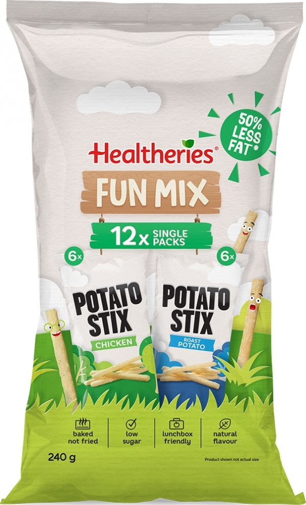 Healtheries Fun Mix Potato Stix 12 Pack 240g