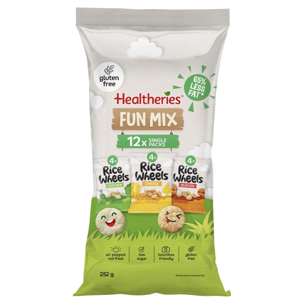 Healtheries Rice Wheels Fun Mix 12 Pack 314g