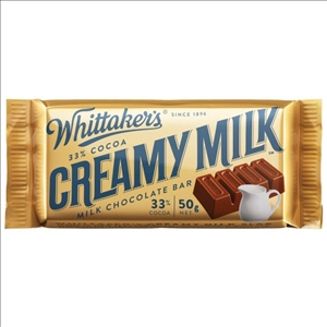 Whittaker's Chocolate Bar Creamy Milk 50g