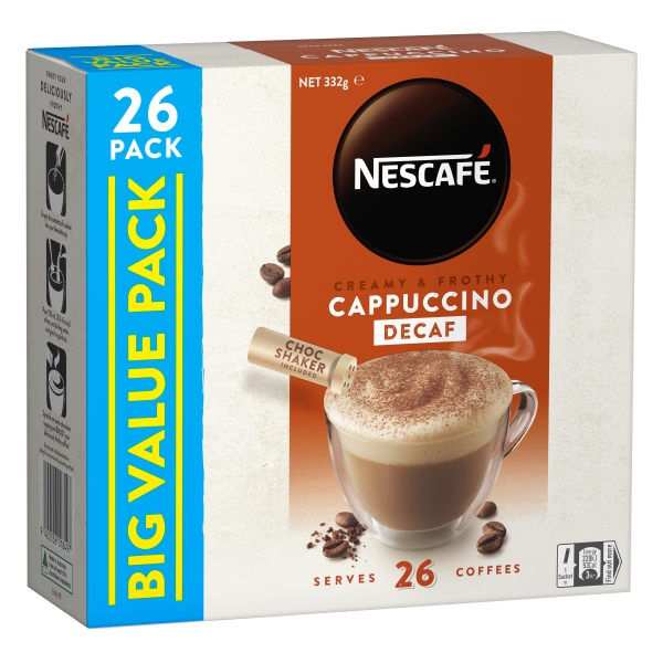 Nescafe Sachets Cappuccino Decaf 26 Pack