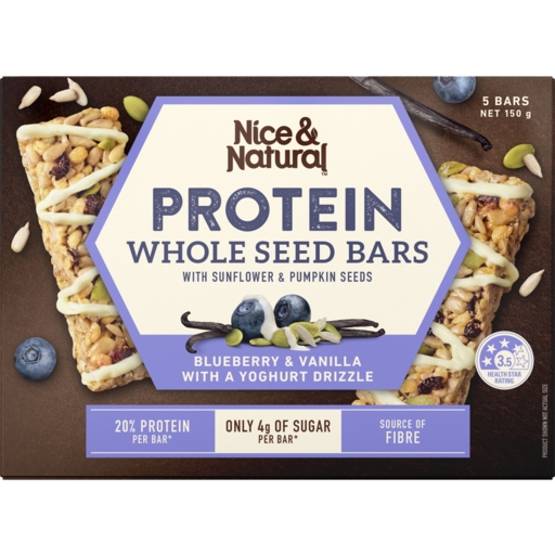 Nice & Natural Protein Bar Blueberry & Vanilla 5 Pack 150g