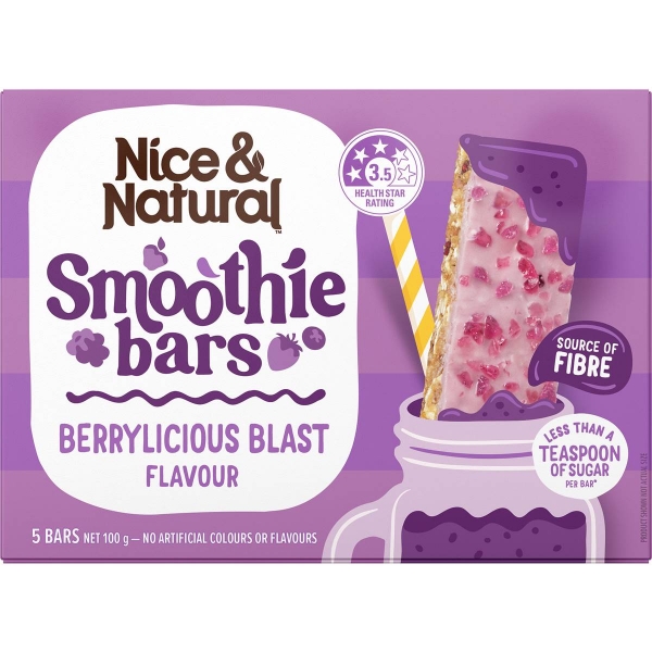 Nice & Natural Smoothie Bars Berrylicious 5 Pack 100g