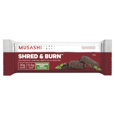 Musashi Shred & Burn Bar Chocolate Mint 60g