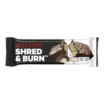 Musashi Shred & Burn Bar Cookies & Cream 60g