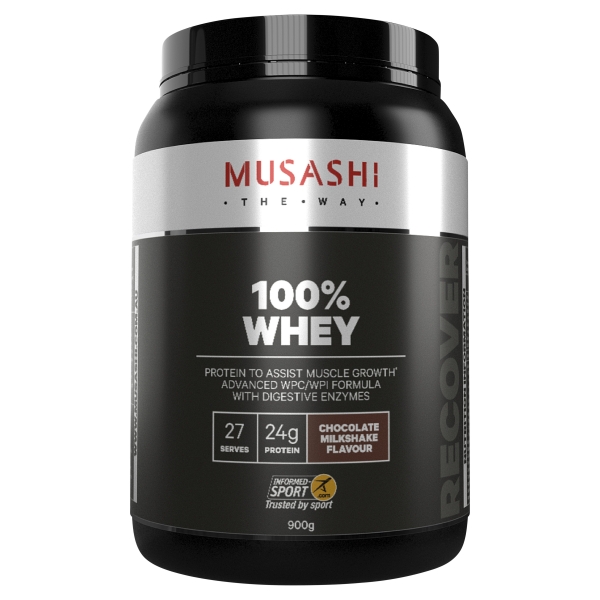 Musashi Protein Powder 100% Whey Chocolate Milkshake 900g