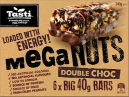 Tasti Mega Nuts Bar Double Choc 6 Pack 240g