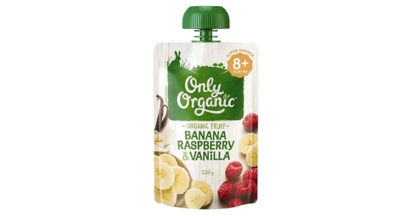 Only Organic Banana Raspberry & Vanilla 8+ Months 120g