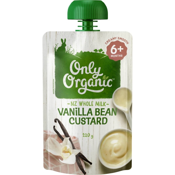 Only Organic Vanilla Bean Custard Pouch 6+ Months 120g