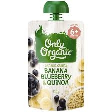 Only Organic Banana Blueberry & Quinoa Pouch 6+ Months 120g