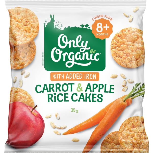 Only Organic Rice Cakes Carrot & Apple 35g