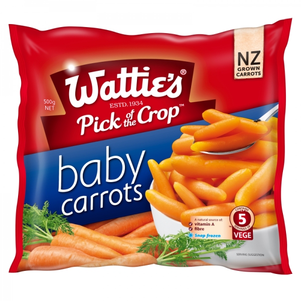 Watties Frozen Baby Carrots 500g