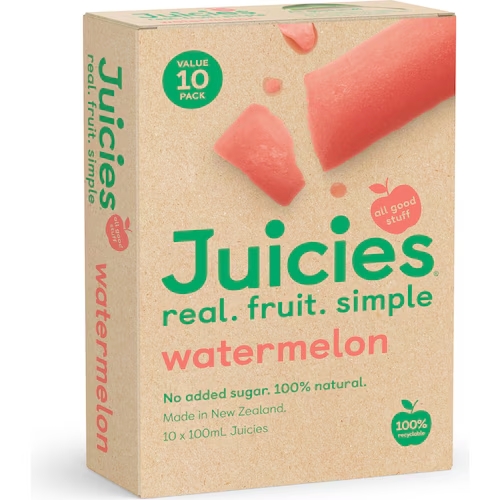 Juicies Frozen Fruit Sticks Watermelon 10 Pack 100ml