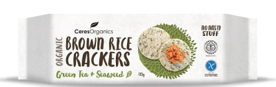 Ceres Organics Brown Rice Crackers Seaweed 115g