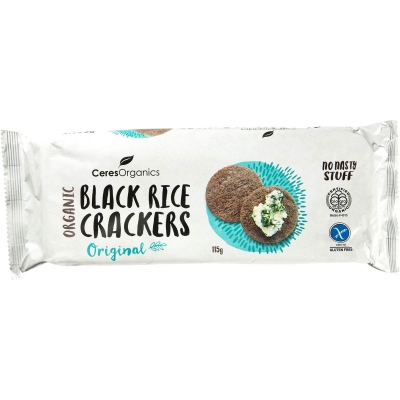 Ceres Organics Black Rice Crackers Original 115g