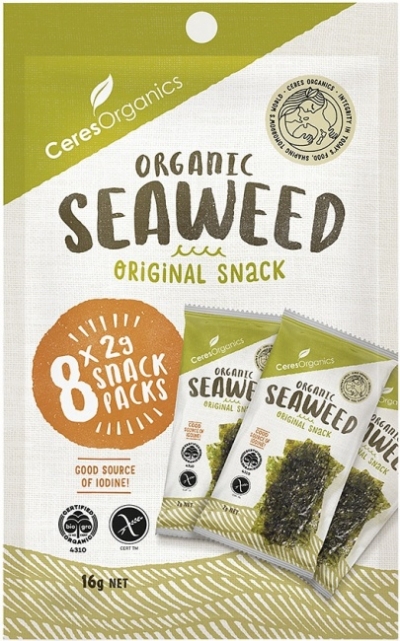 Ceres Organics Seaweed Snacks Original 8 Pack 16g