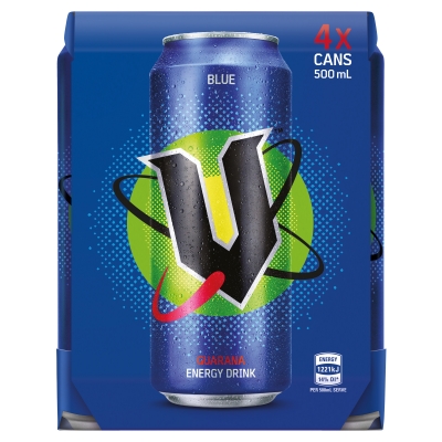 V Energy Drink Blue 4 x 500ml