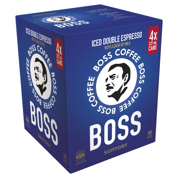 Boss Iced Coffee Double Espresso 4 x 237mL