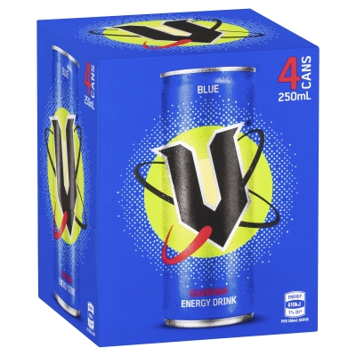 V Energy Drink Blue Guarana 4 x 250ml