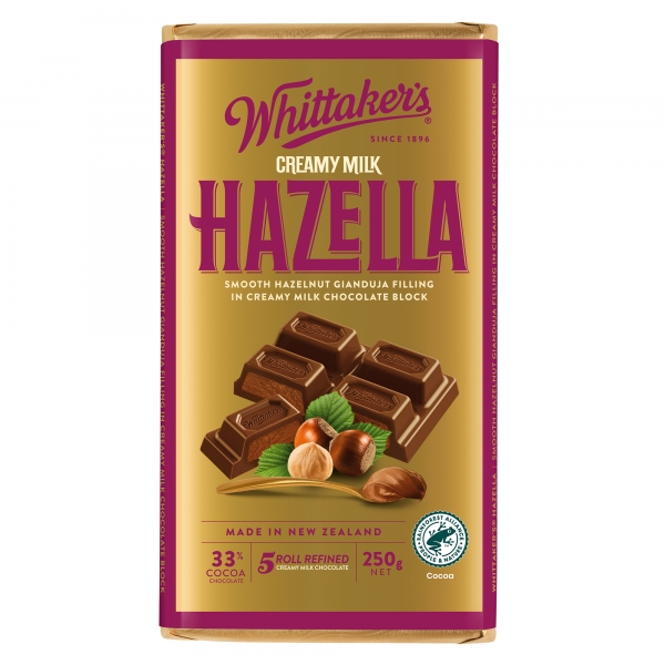 Whittaker's Milk Chocolate Block Hazella 250g