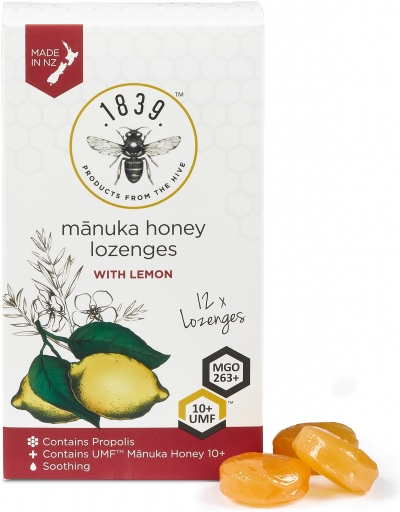 1839 Manuka Honey Lozenges Lemon 12 Pack 54g