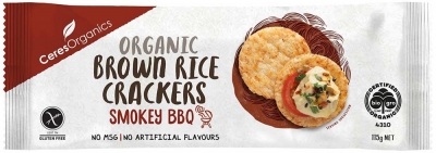 Ceres Organics Brown Rice Crackers BBQ 115g