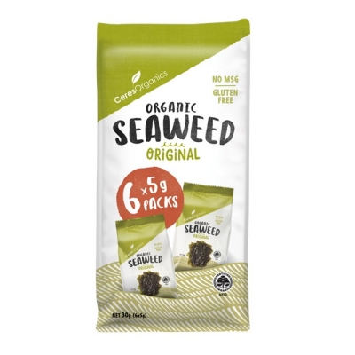 Ceres Organics Rosted Seaweed Snack Original 6 Pack 30g