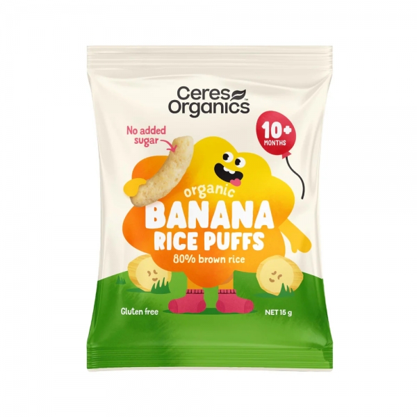 Ceres Organics Rice Puffs Banana 10+ Months 15g